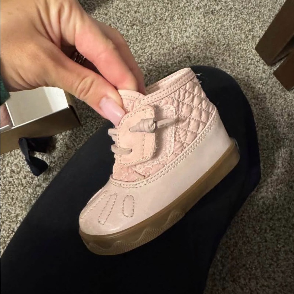 Sperry Pink Quilted Baby Shoes